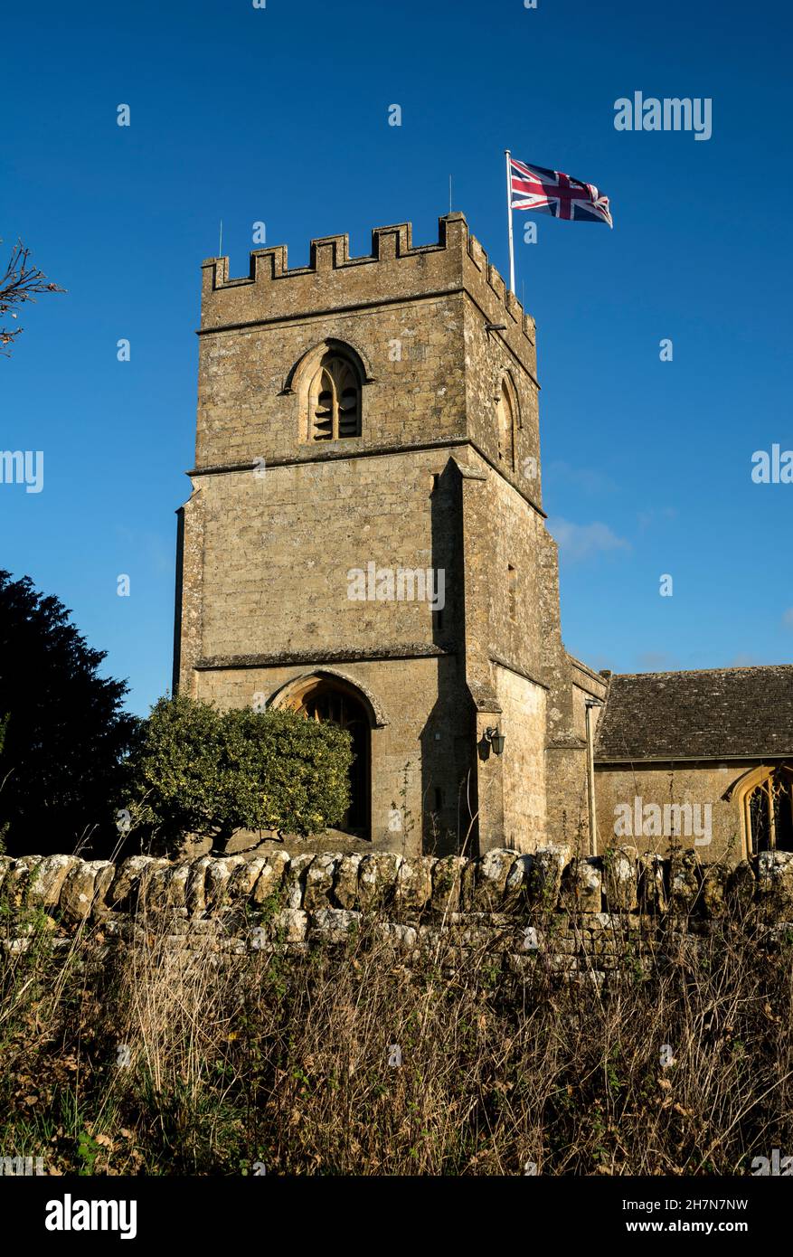 St. Michael`s and All Angels Church, Guiting Power, Gloucestershire, England, Großbritannien Stockfoto